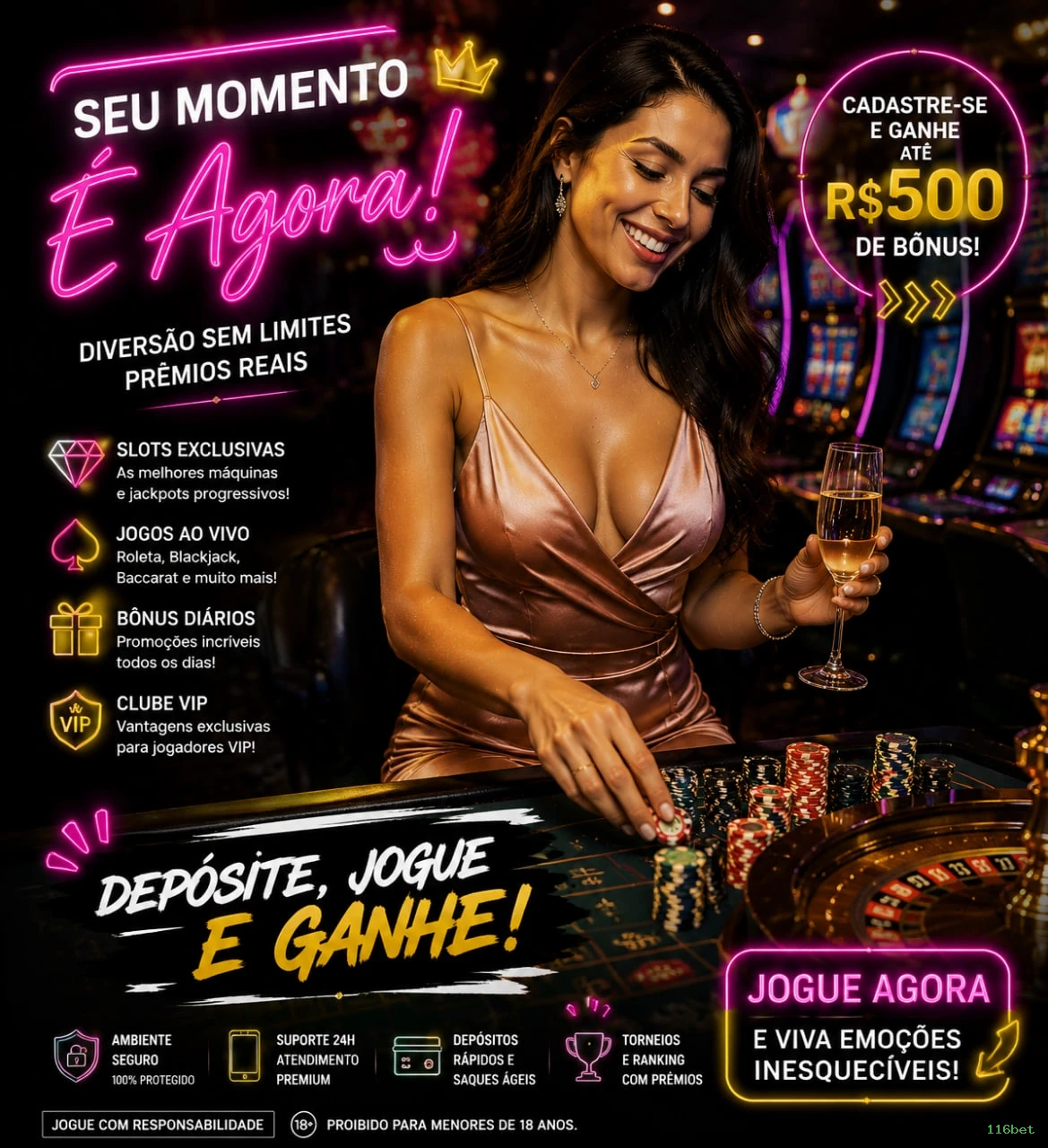 Imagem promocional dos ganhos da 116bet